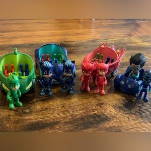 PJ Masks Figures & Vehicles Lot Catboy Gecko Owlette Romeo Mecano Night Ninja